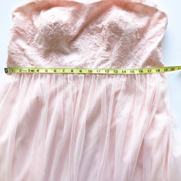 DAVID'S BRIDAL Sleeveless Embroidered Net Bridesmaid Dress Petal Pink Size 16 - Picture 14 of 16
